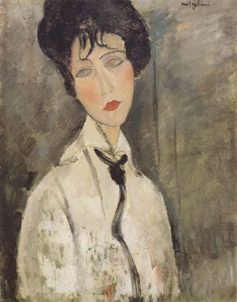 Femme a la cravate noire (mk38), Amedeo Modigliani